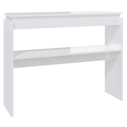Console Table 102x30x80 cm Engineered Wood High gloss white 102 cm