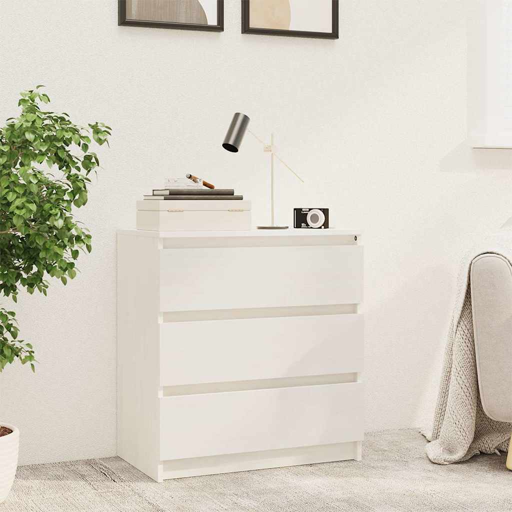 Bedside Cabinet 60x36x64 cm Solid Wood Pine White
