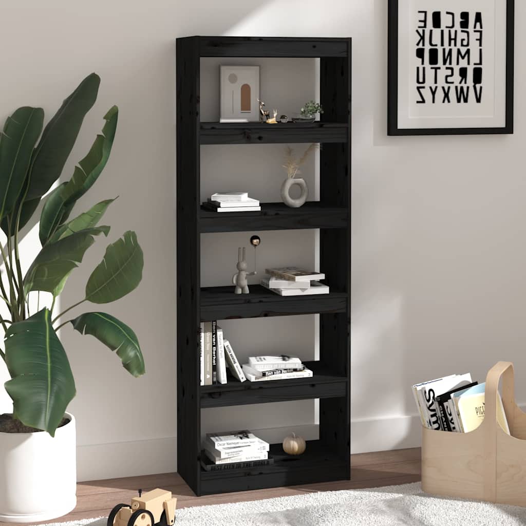vidaXL Book Cabinet | Black | Solid pinewood | Tall | Modern | Bookshelves 6