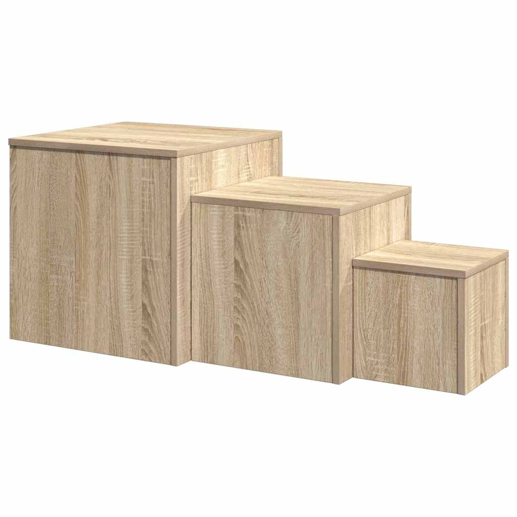 vidaXL Side Table | Set of 3 | Sonoma Oak | Engineered Wood 6