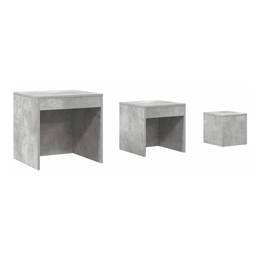 Nesting Tables 3 pcs Engineered Wood Concrete grey