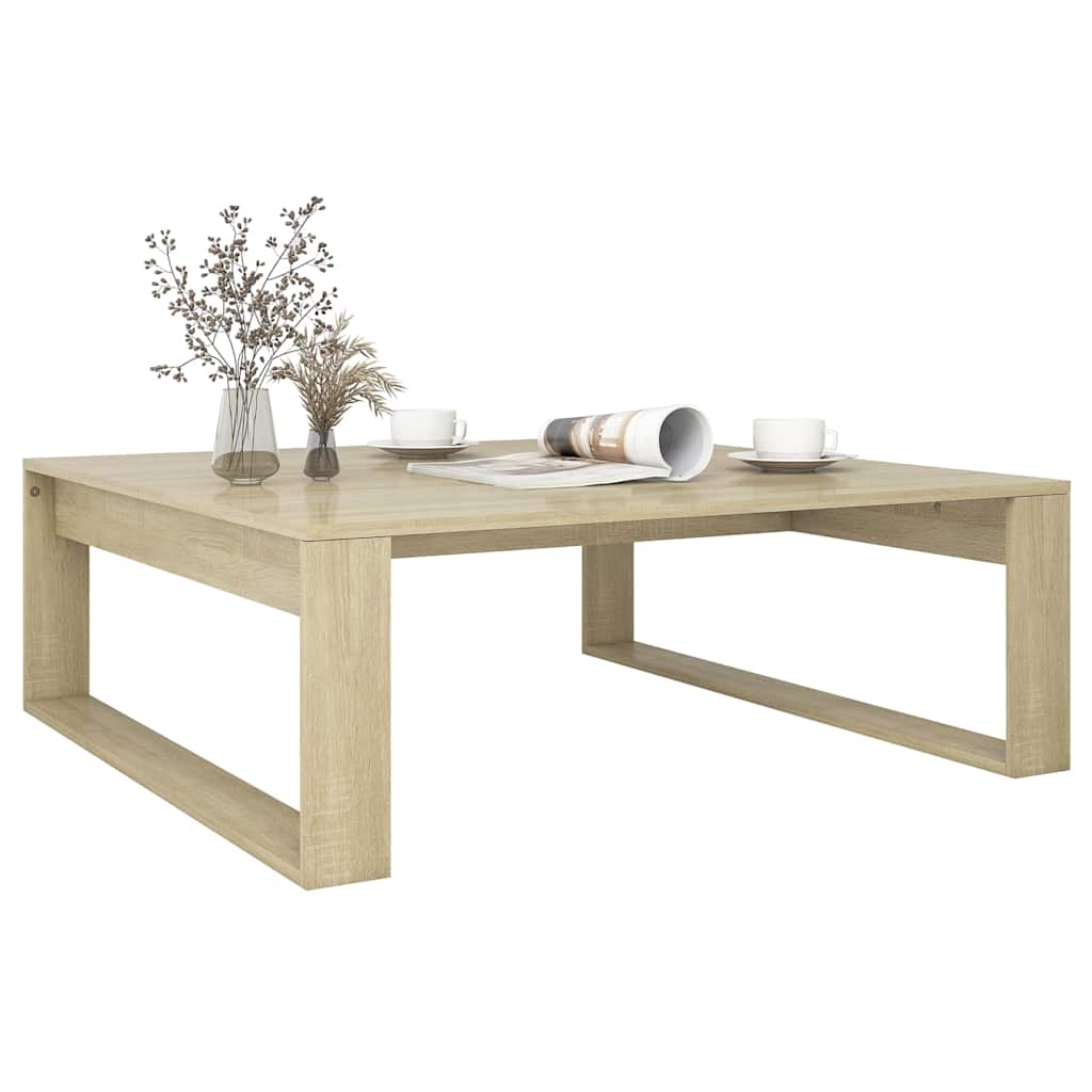 808633 vidaXL Coffee Table Sonoma Oak 100x100x35 cm Engineered Wood 6