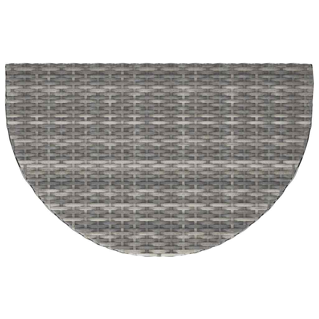 vidaXL Garden Table | Grey | Poly rattan, powder-coated steel | Medium | Durable 6