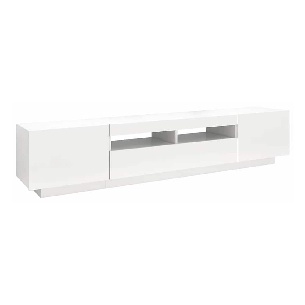 TV Cabinet with LED Lights 200x35x40 cm White