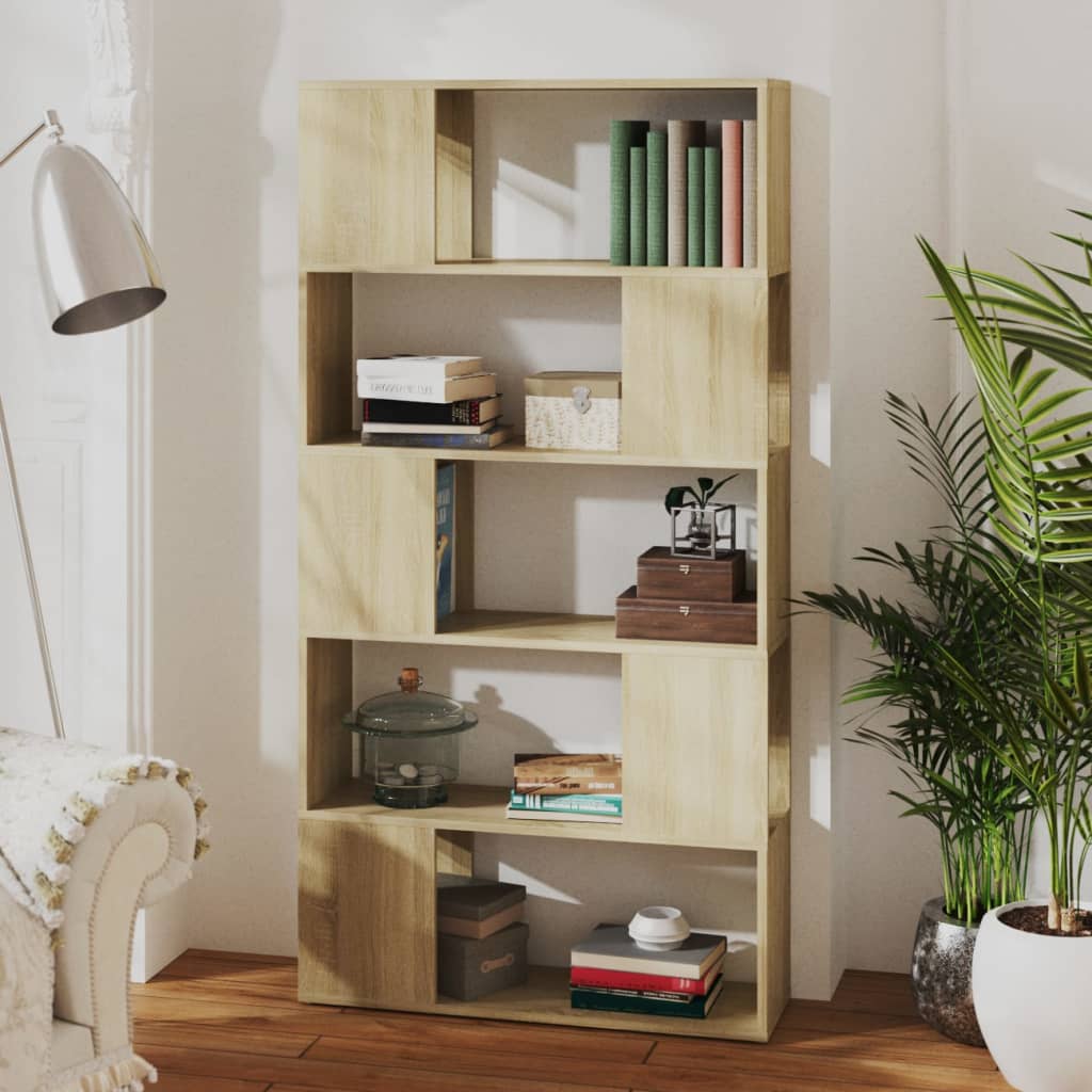 vidaXL Book Cabinet Room Divider | Sonoma oak | Engineered wood | 80x24x155 cm 6