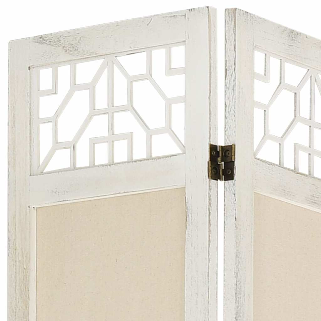 vidaXL 6-Panel Room Divider Cream 210x165 cm Fabric 6