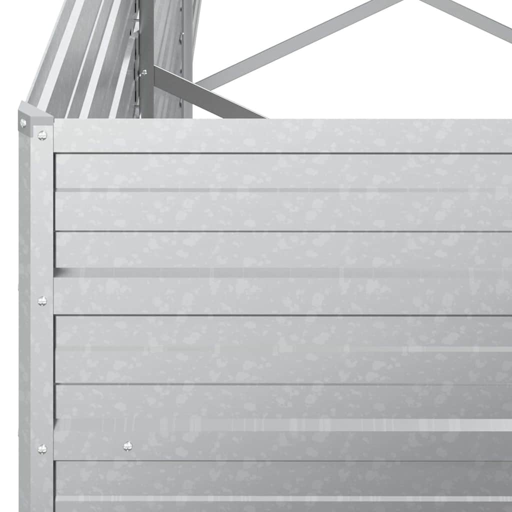 vidaXL Garden Raised Bed | Silver | Galvanized Steel | Large | Durable 6
