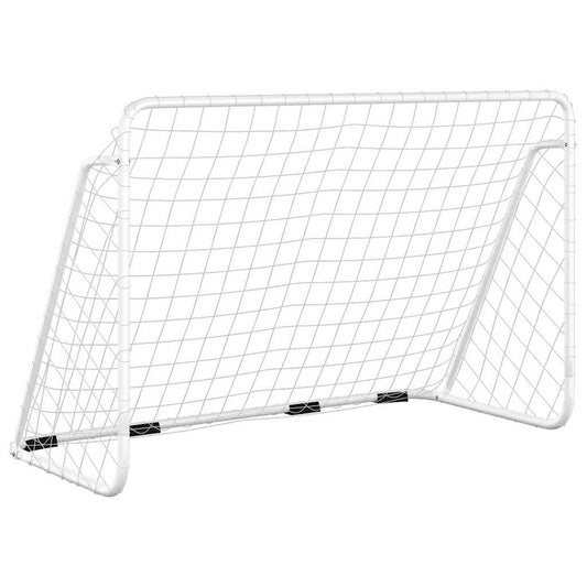 Football Goal with Net White Steel 180 cm 120 cm 90 cm