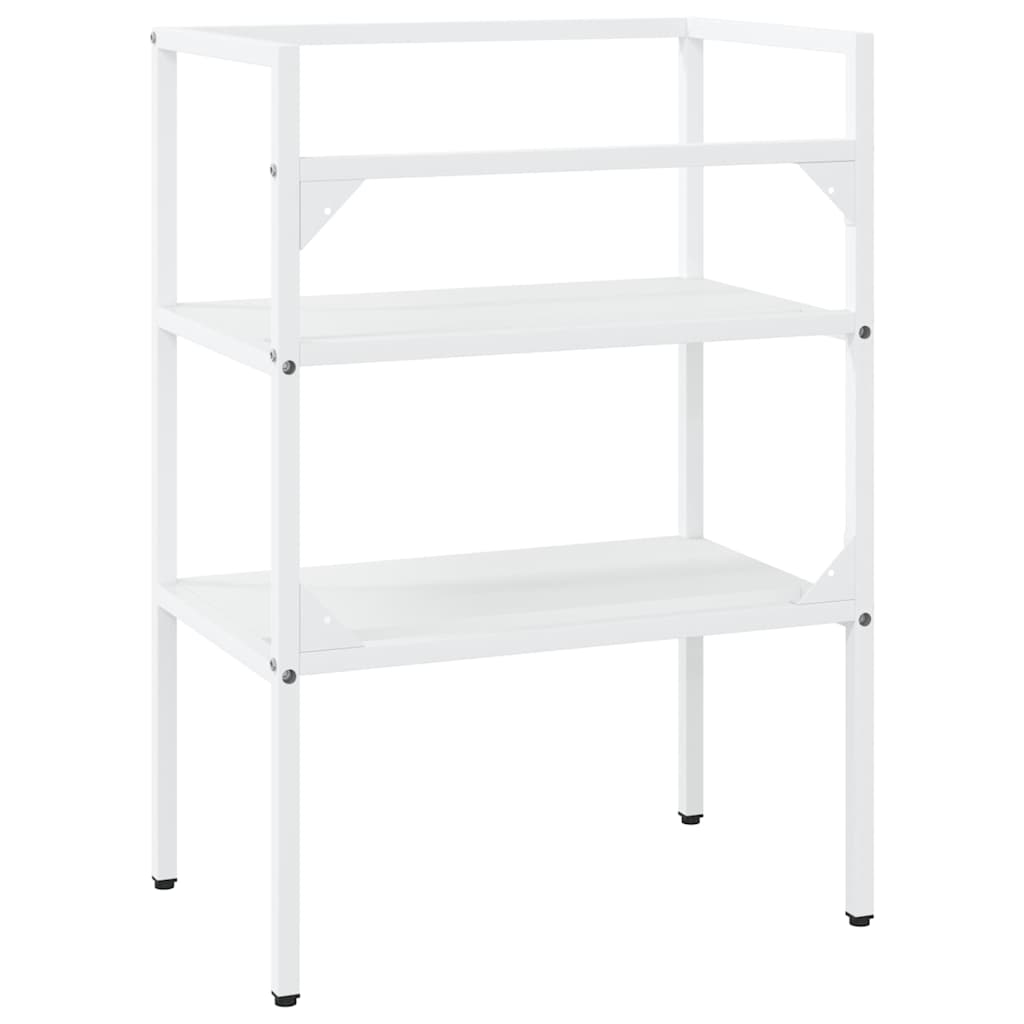 vidaXL Bathroom Washbasin Frame | White | Powder-coated iron | 59x38x83 cm 6