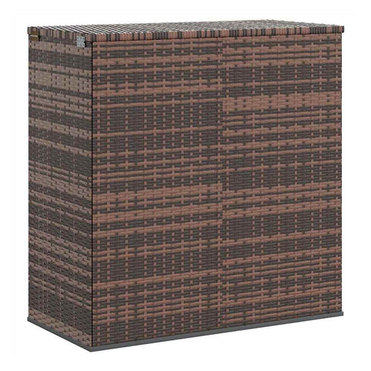 Garden Cushion Box PE Rattan Brown 100 cm 103.5 cm 49 cm