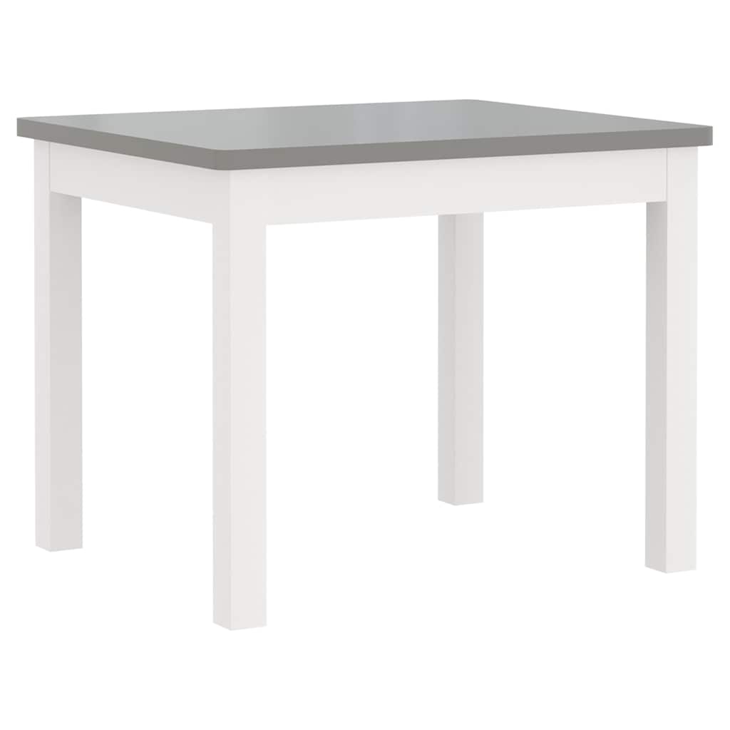 3 Piece Children Table and Chair Set MDF White and grey Without bench