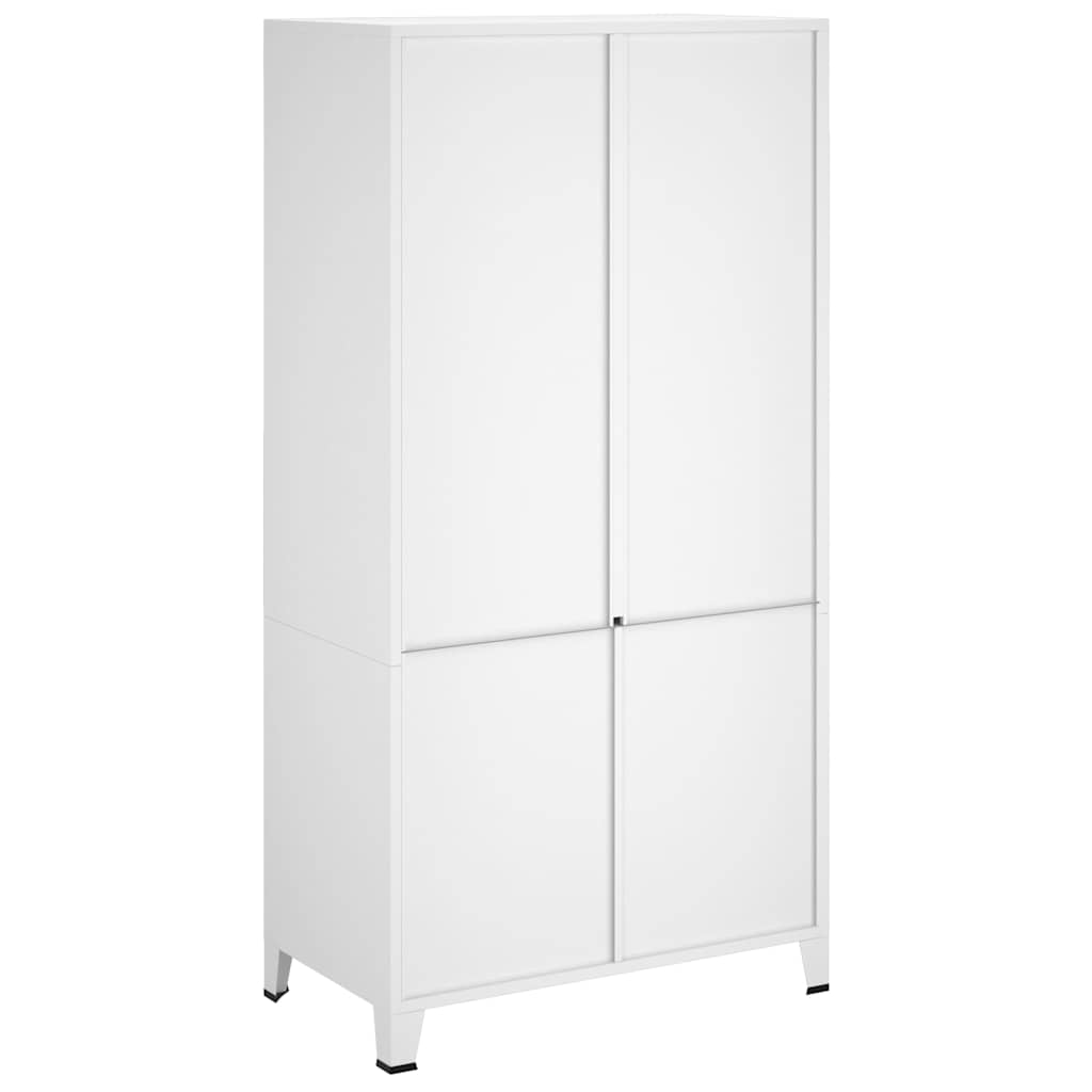 vidaXL Wardrobe | White | Metal | 90 x 50 x 180 cm | Wardrobe | Rectangular 6