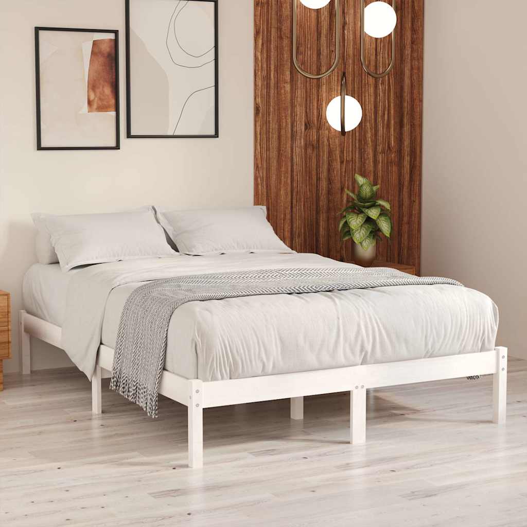 Bed Frame without Mattress Solid Wood Length 200 cm White 200 cm