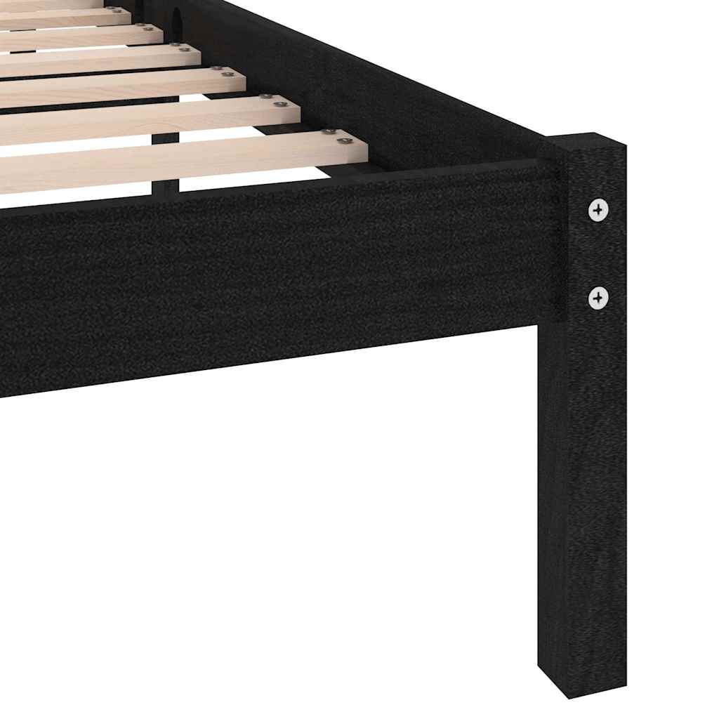 810041 vidaXL Bed Frame without Mattress Black Solid Wood 200x200 cm 6