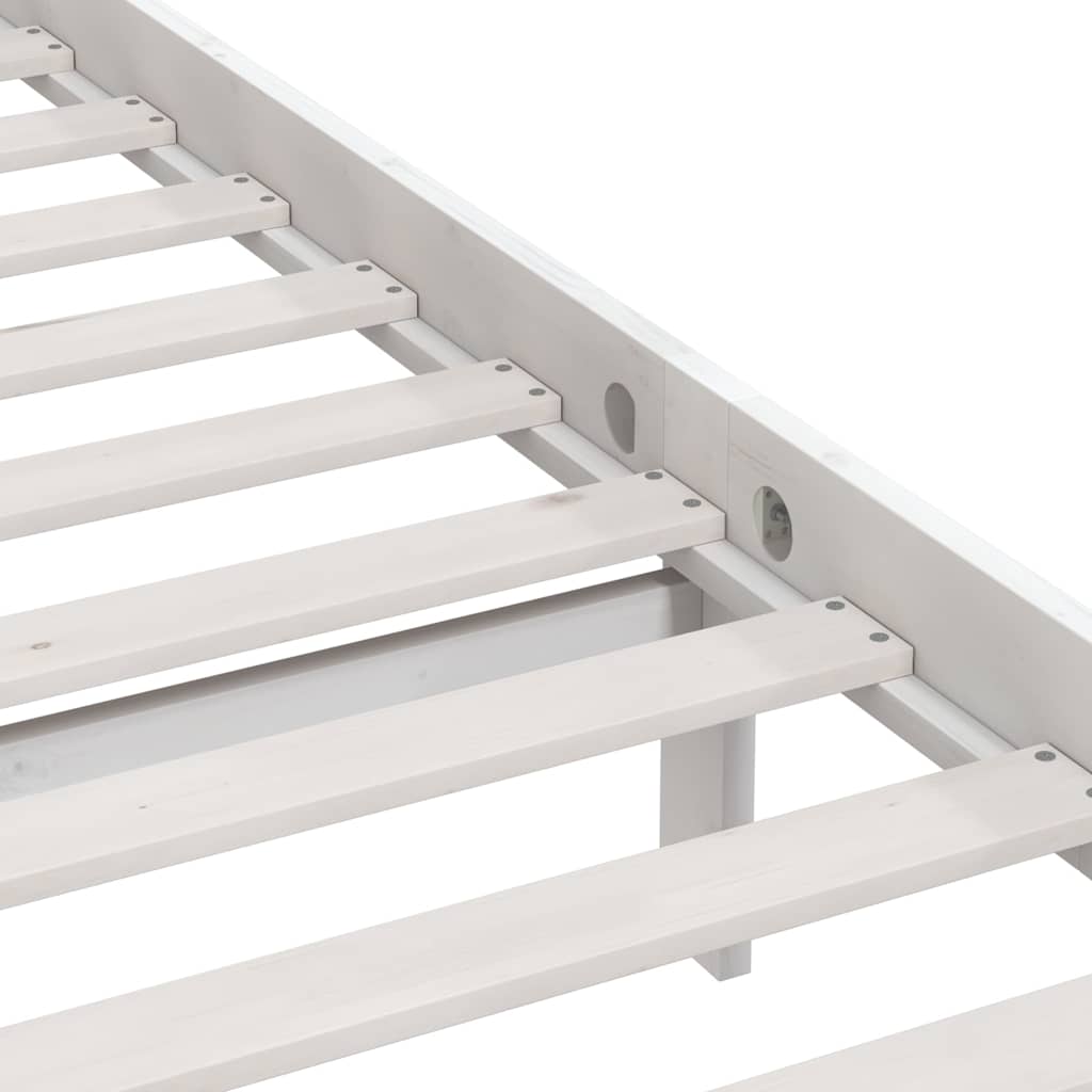 vidaXL Bed Frame without Mattress White Solid Wood 90x200 cm 6