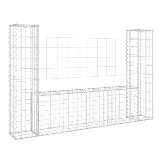 U-shape Gabion Basket with 2 Posts Iron Height 100 cm 140 cm