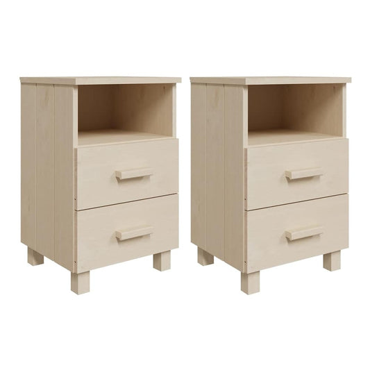 Bedside Cabinets"HAMAR"2 40x35x62 cm Solid Wood Honey brown