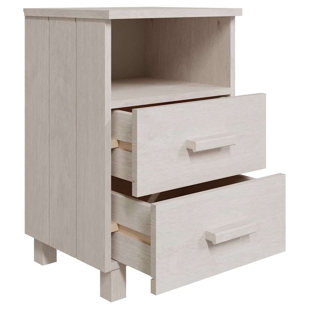 vidaXL Bedside Cabinet | Set of 2 | White | Solid pinewood, MDF | Compact 6