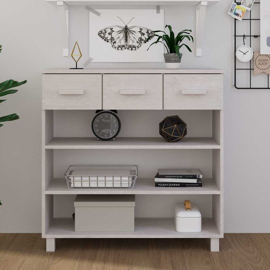 vidaXL Console Table "HAMAR" 90x35x90 cm Solid Wood Pine