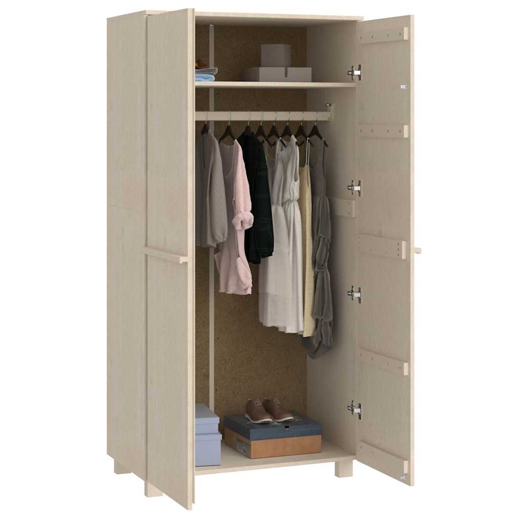 vidaXL Wardrobe | Honey brown | Solid pinewood, MDF | 89 x 50 x 180 cm 6