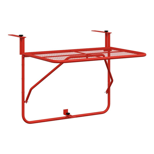 Balcony Table 60x40 cm Steel Red
