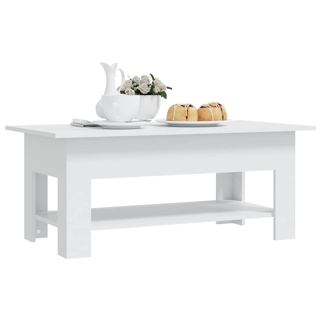 810253 vidaXL Coffee Table White 102x55x42 cm Engineered Wood 6