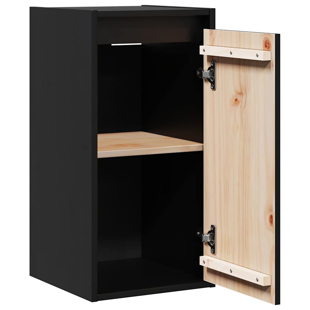 vidaXL Wall Cabinet | Set of 2 | Black | Solid pinewood | Wall-mounted 6