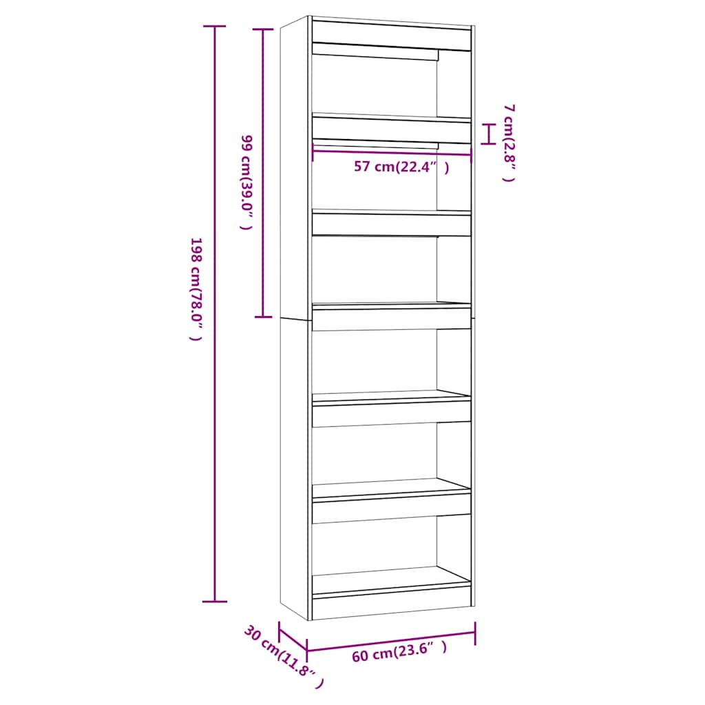 vidaXL Book Cabinet | Concrete Grey | Engineered wood | Medium | Book Cabinet 6