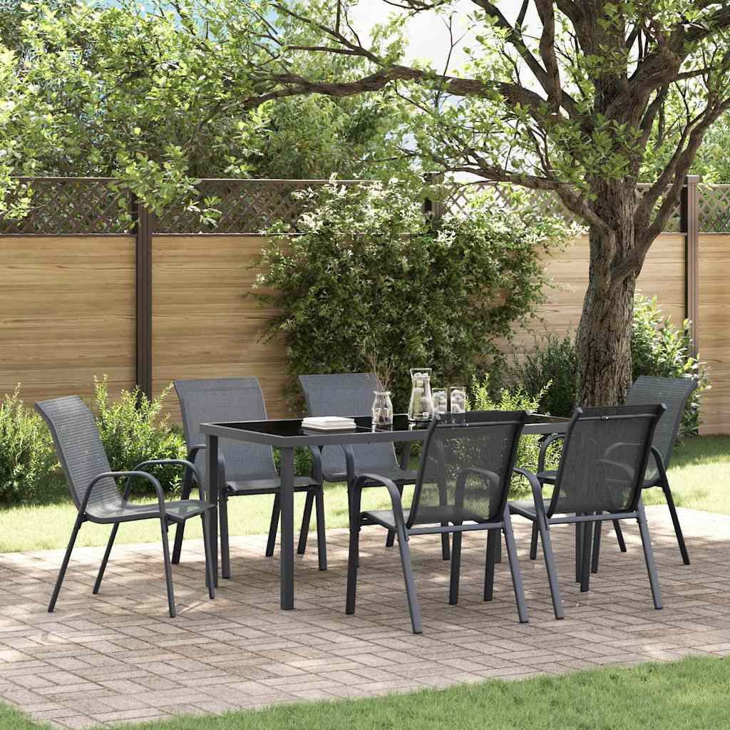 vidaXL Stackable Garden Chairs Textilene Fabric