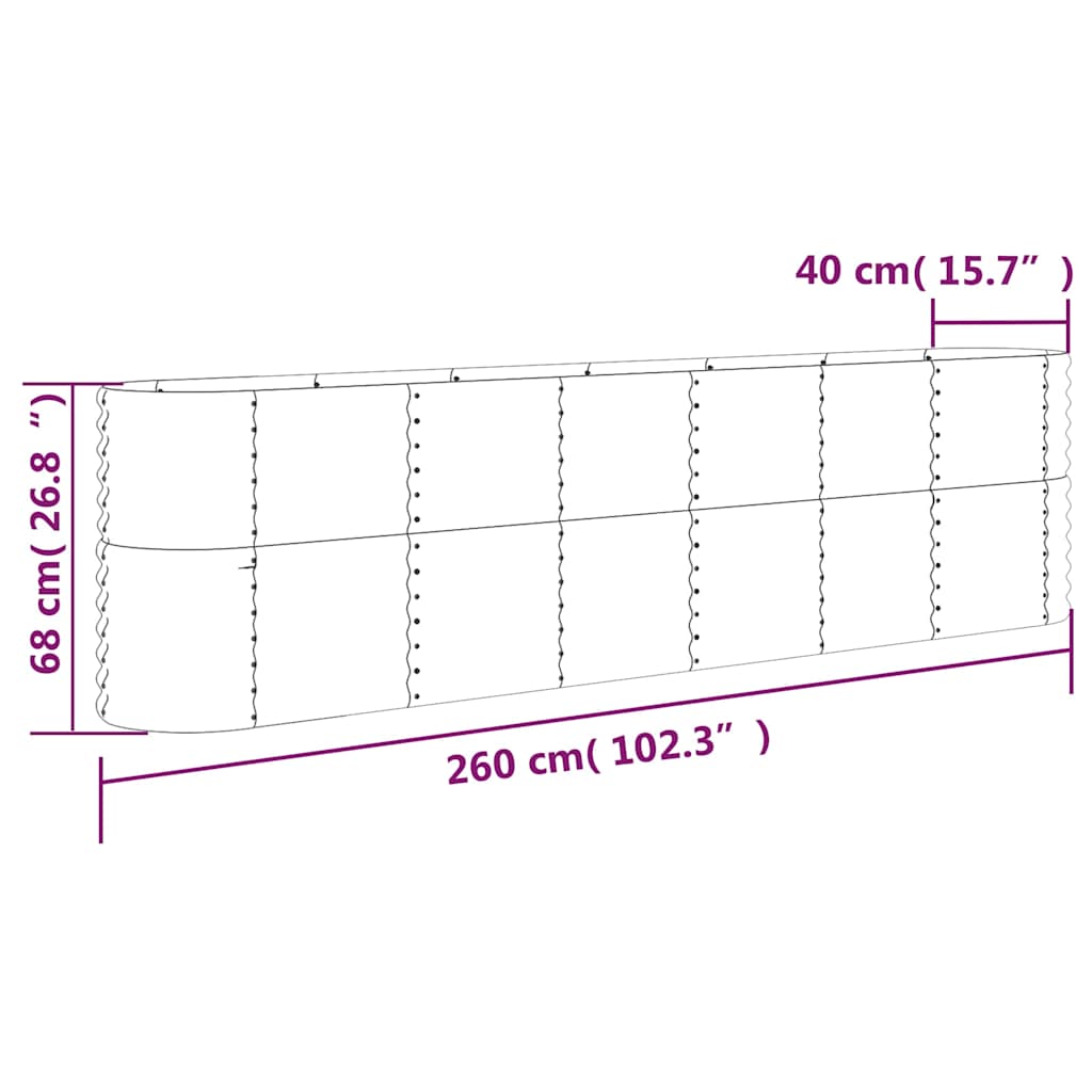 vidaXL Garden Raised Bed | Anthracite | Powder-coated steel | Large | Durable 6