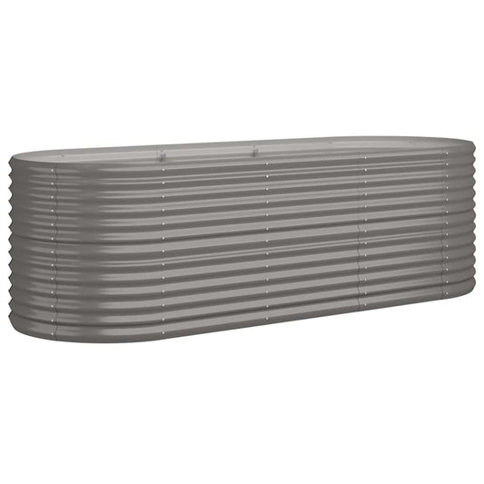 vidaXL Garden Raised Bed Galvanised Steel 224x80x68 cm Grey 2