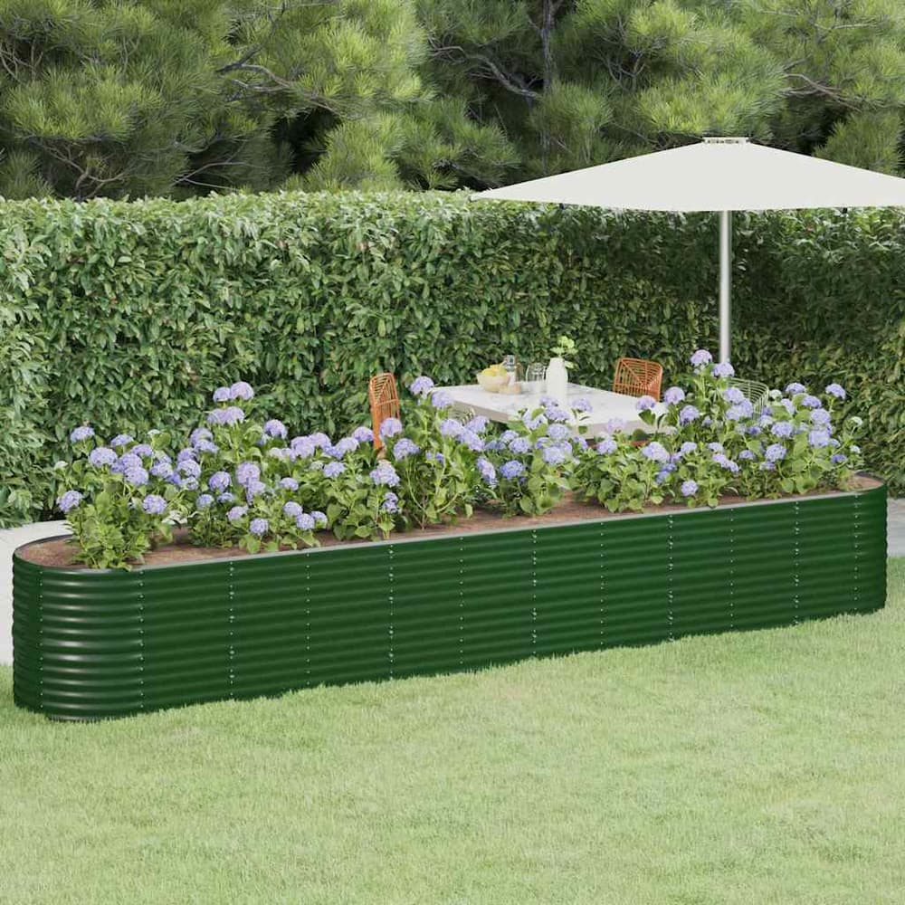 Garden Raised Bed Galvanised Steel Height 68 cm Green 440 cm