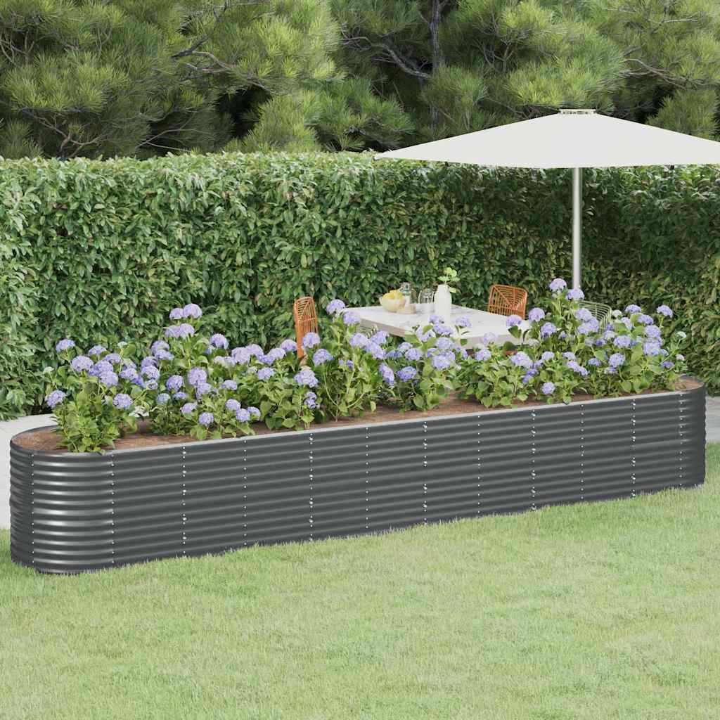 vidaXL Garden Raised Bed Galvanised Steel Height 68 cm Anthracite