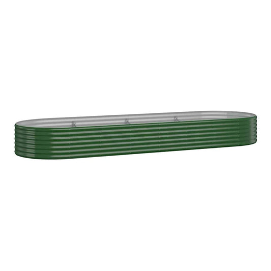 Garden Raised Bed Galvanised Steel Depth 100 cm Green 322 cm