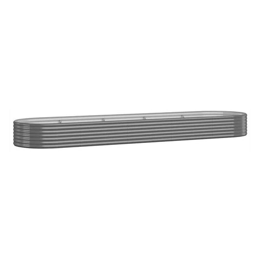 Garden Raised Bed Galvanised Steel Depth 100 cm Grey 396 cm