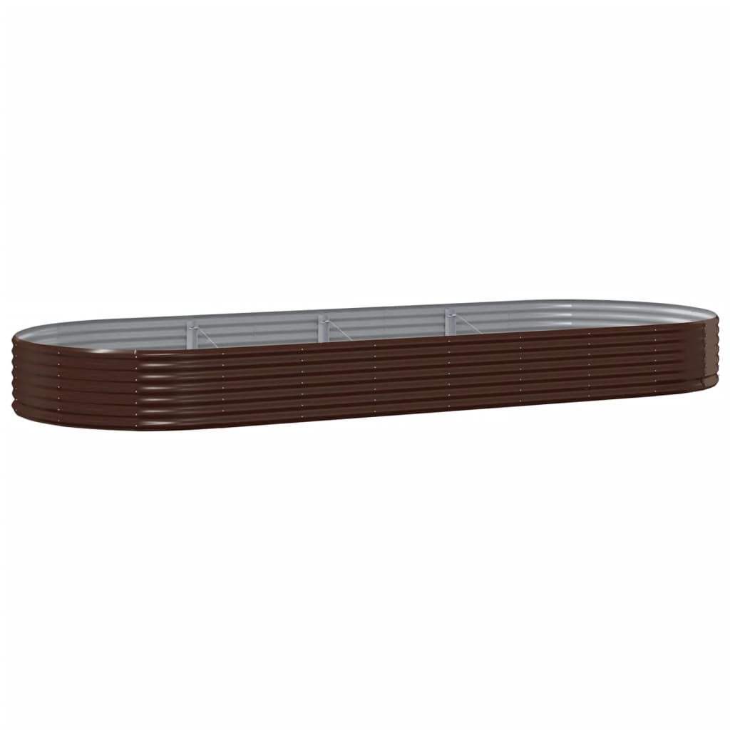 vidaXL Garden Raised Bed Galvanised Steel 373x140x36 cm Brown 2