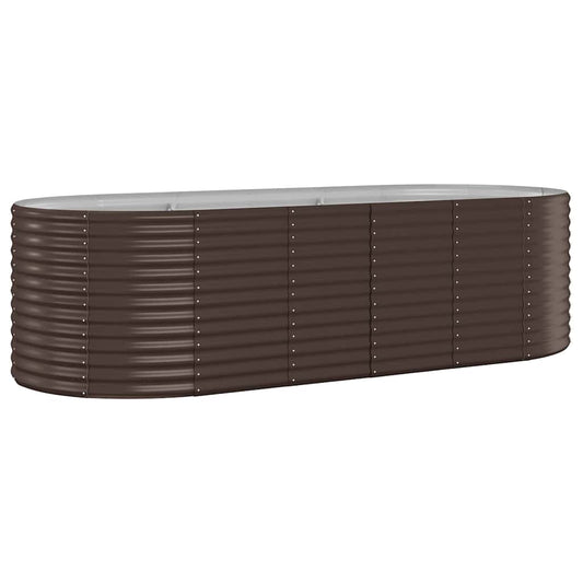 vidaXL Garden Raised Bed Galvanised Steel 249x100x68 cm Brown 2