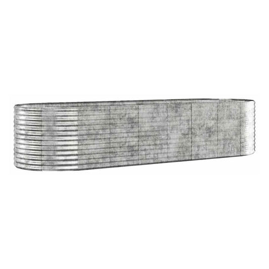 Garden Raised Bed Galvanised Steel Depth 100 cm Silver 322 cm