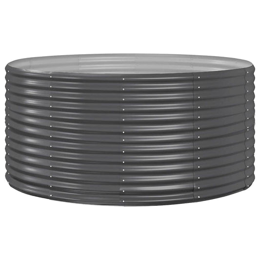 vidaXL Garden Raised Bed | Anthracite | Powder-coated steel | 140 cm diameter 2