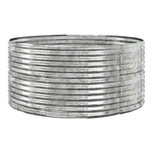 Garden Raised Bed Galvanised Steel Depth 140 cm Silver 140 cm