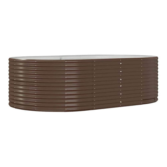 Garden Raised Bed Galvanised Steel Depth 140 cm Brown 212 cm
