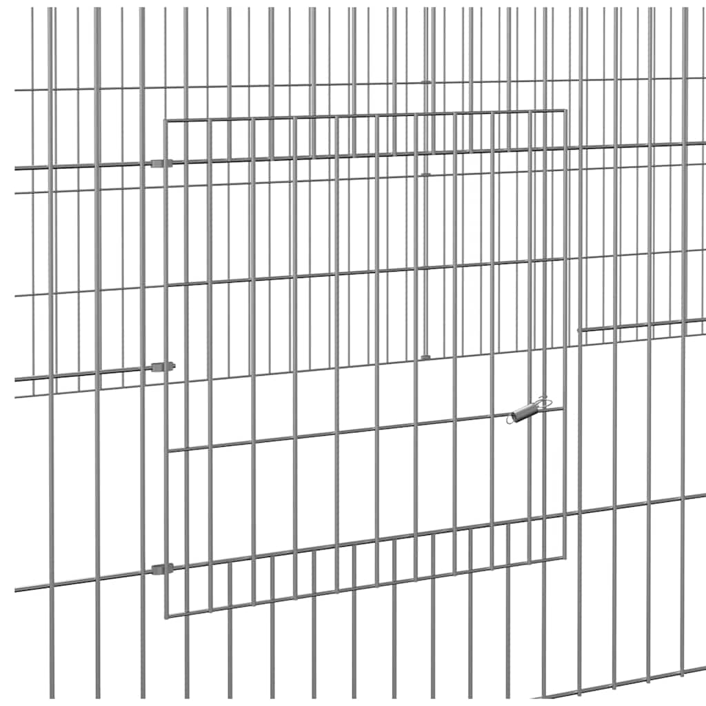 vidaXL 2-Panel Rabbit Cage 220x110x55 cm Galvanised Iron 6