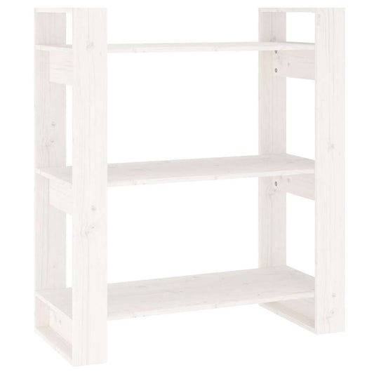 vidaXL Book Cabinet/Room Divider White 80x35x91 cm Solid Wood Pine 2