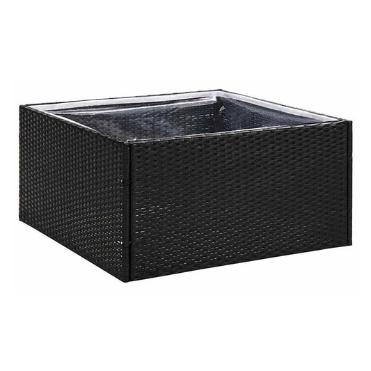 Garden Planter Poly Rattan Black