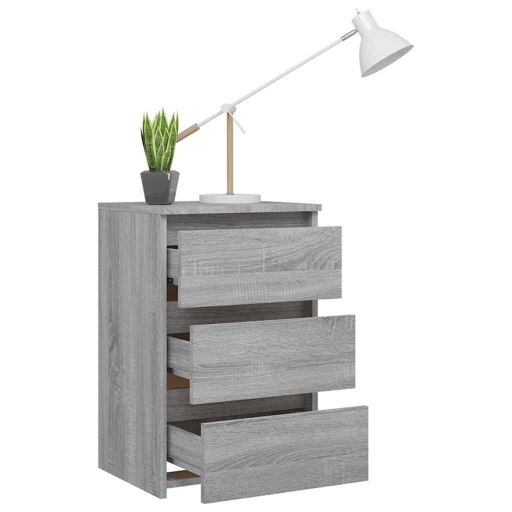815173 vidaXL Bed Cabinet Grey Sonoma 40x35x62,5 cm Engineered Wood 6