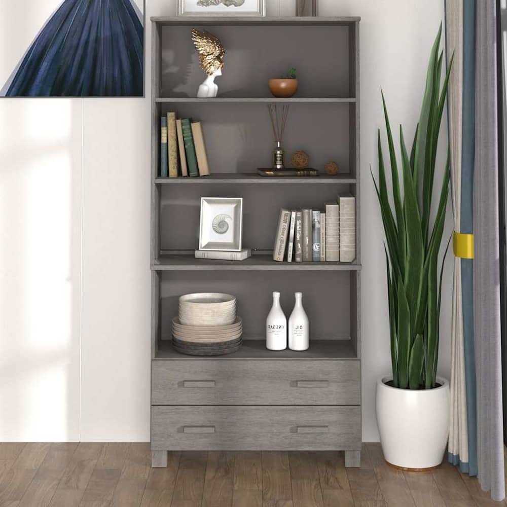 Highboard "HAMAR" Solid Wood Pine Light grey