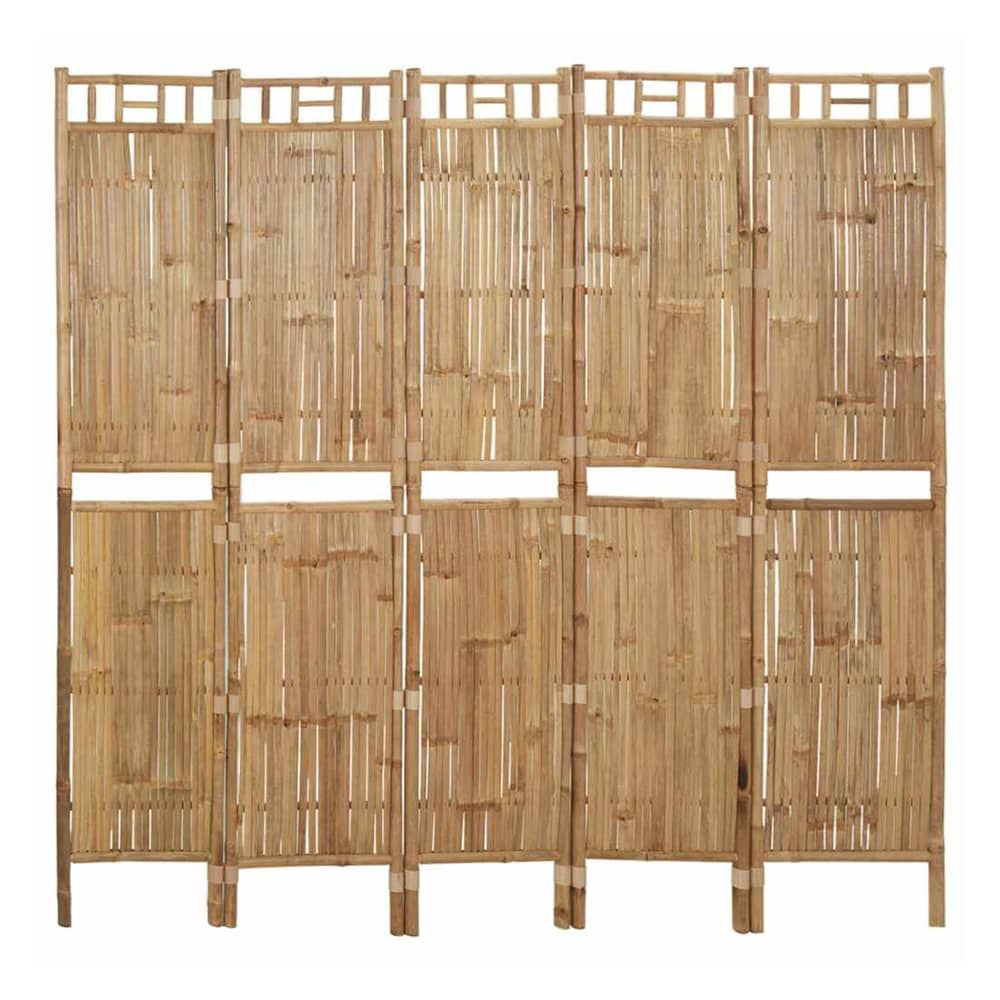 3-Panel Room Divider Bamboo 200 x 180 cm