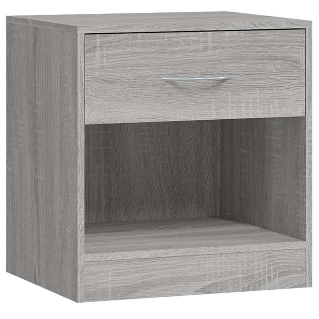 vidaXL Bedside Cabinets 2 pcs with Drawer Grey Sonoma 6
