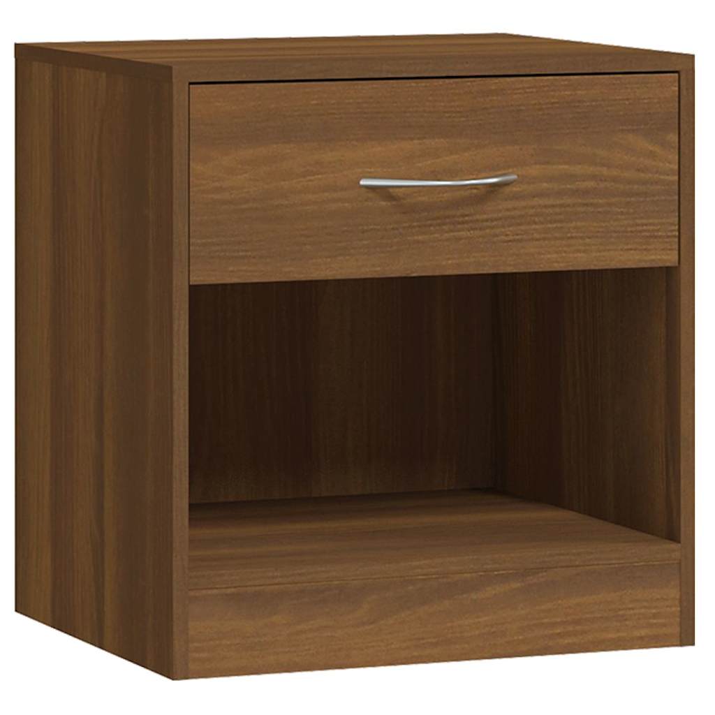 vidaXL Bedside Cabinets 2 pcs with Drawer Brown Oak 6