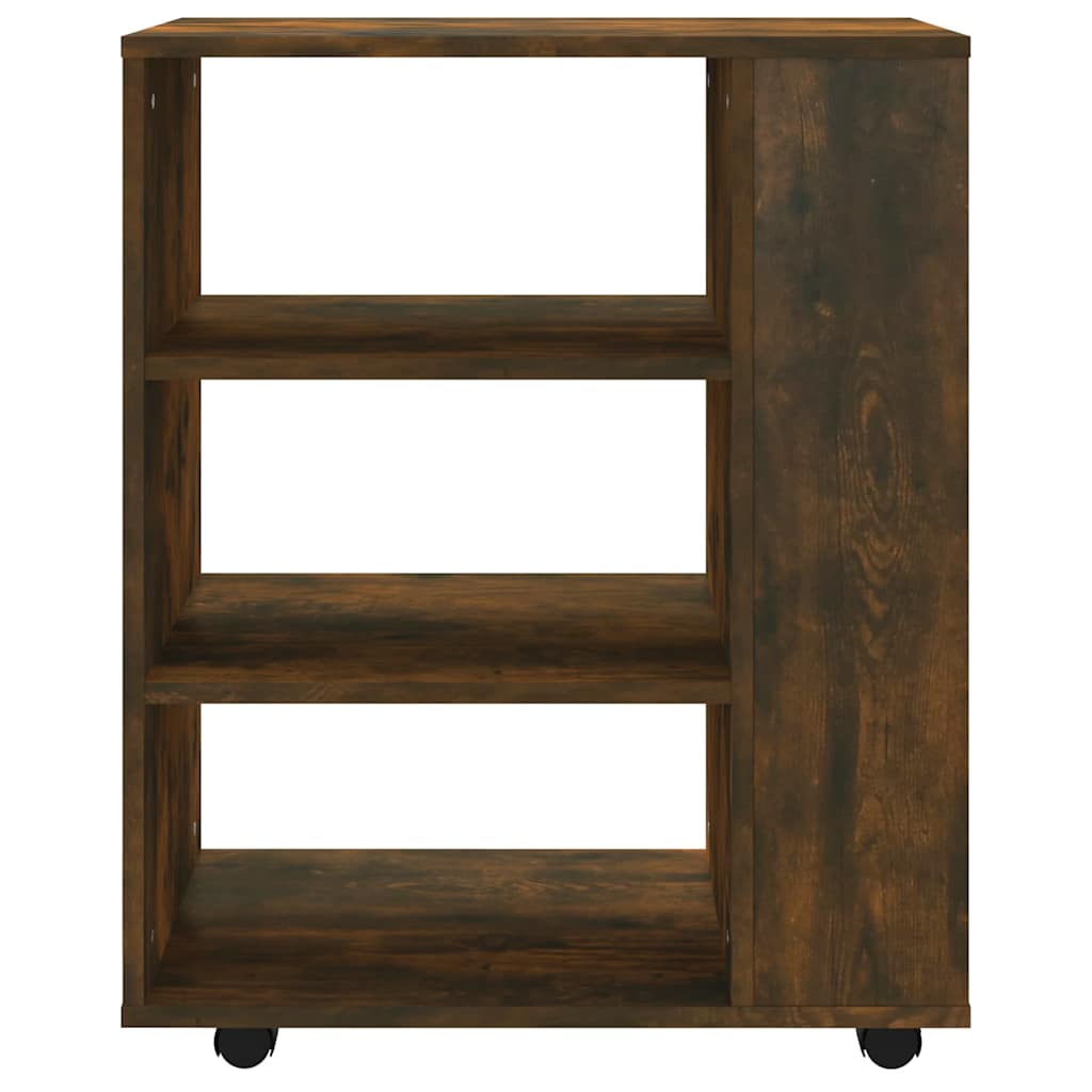 vidaXL Rolling Cabinet Smoked Oak 60x35x75 cm Engineered Wood 6